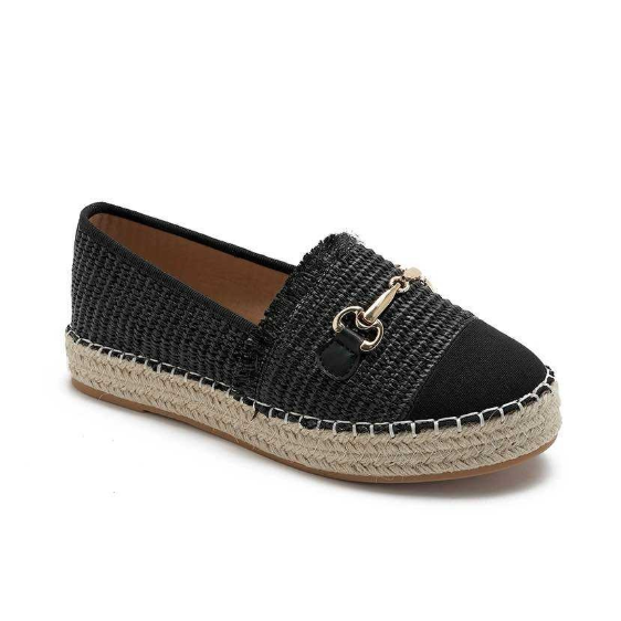 Espadrilles à bout noir et boucle