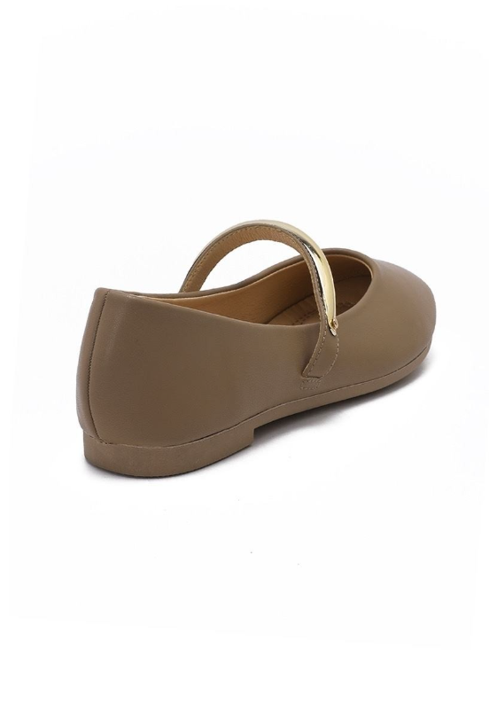 Ballerine à Bride Tubulaire Dorée