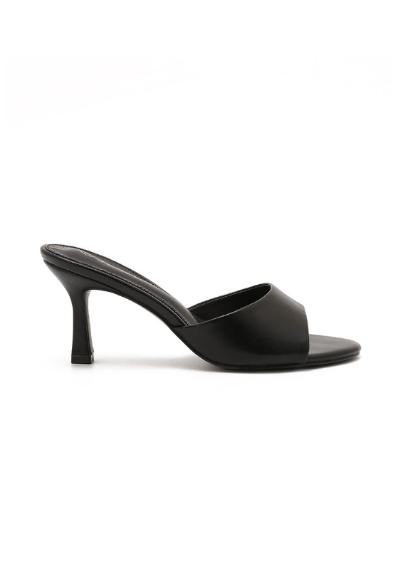 Sandales à talons simple avec bout ouvert et rond