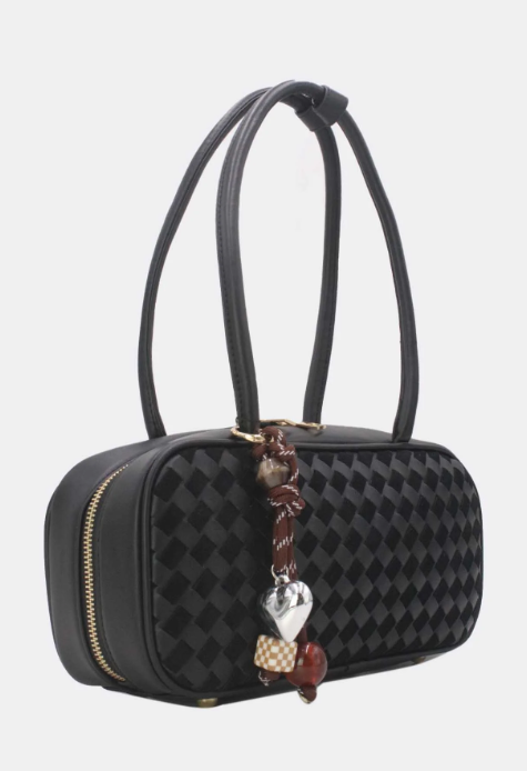 Sac à bandoulière minimaliste en cuir véritable tressé