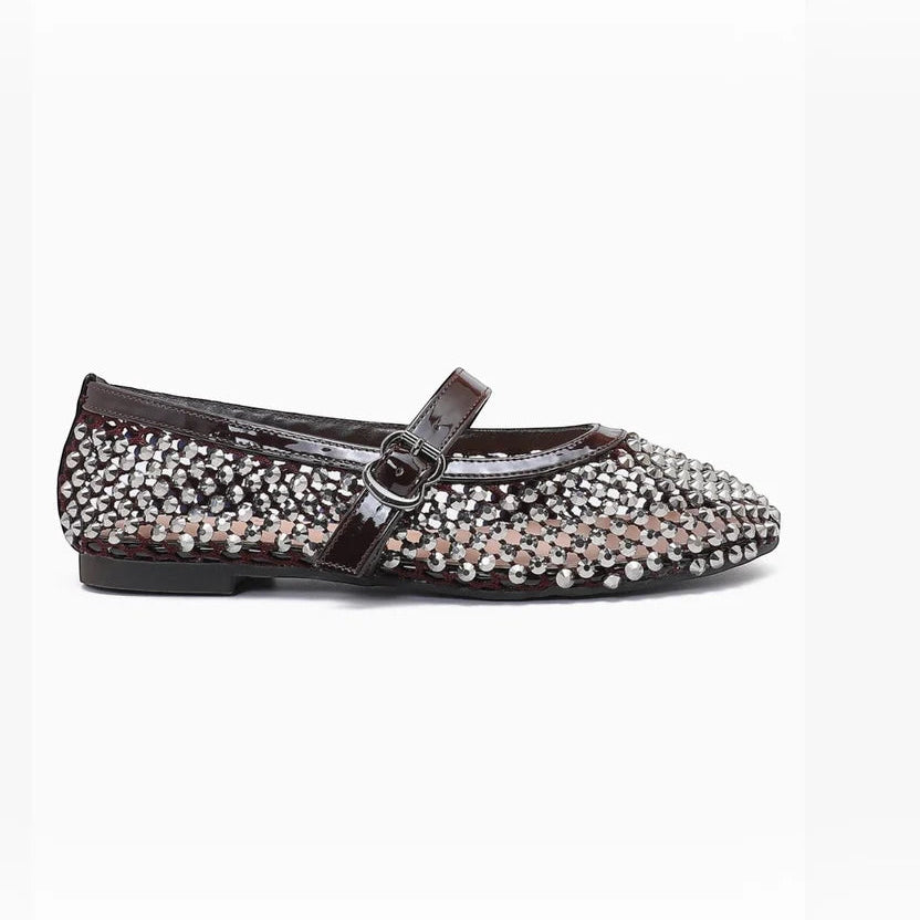 Ballerines plates à  strass pour femme