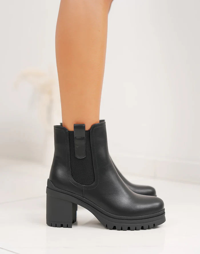 Demi Botte à talon carré fourrée