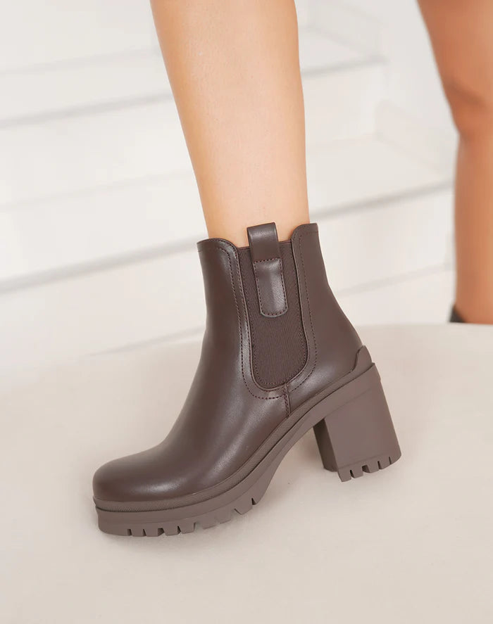 Demi Botte à talon carré fourrée