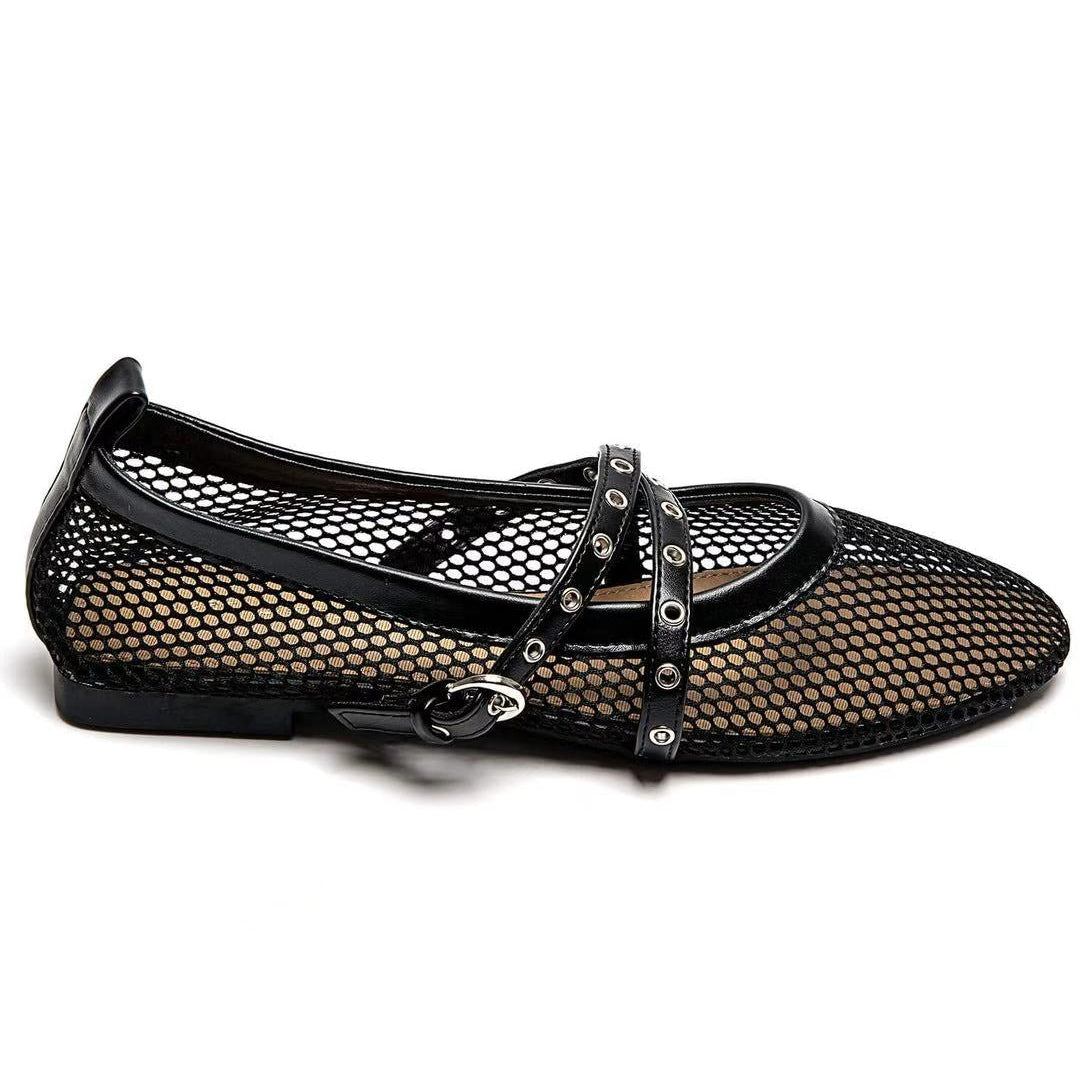 Ballerines  en maille avec brides