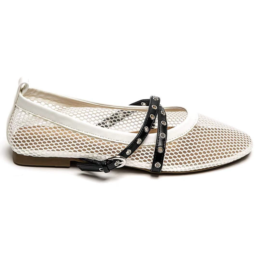 Ballerines  en maille avec brides