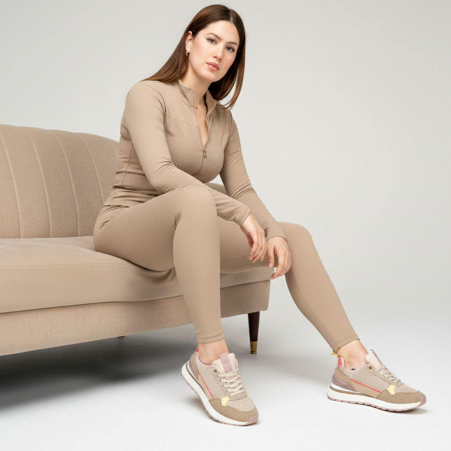 Baskets confortables à lacets en maille