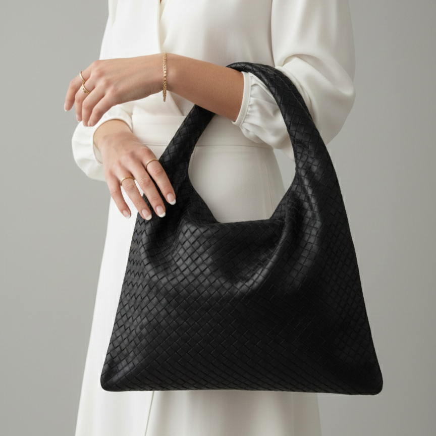 Sac Hobo en semi-cuire Tressé