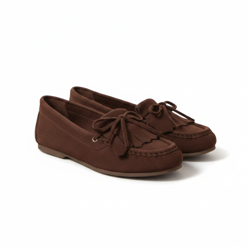 Mocassins à Pampilles en Daim