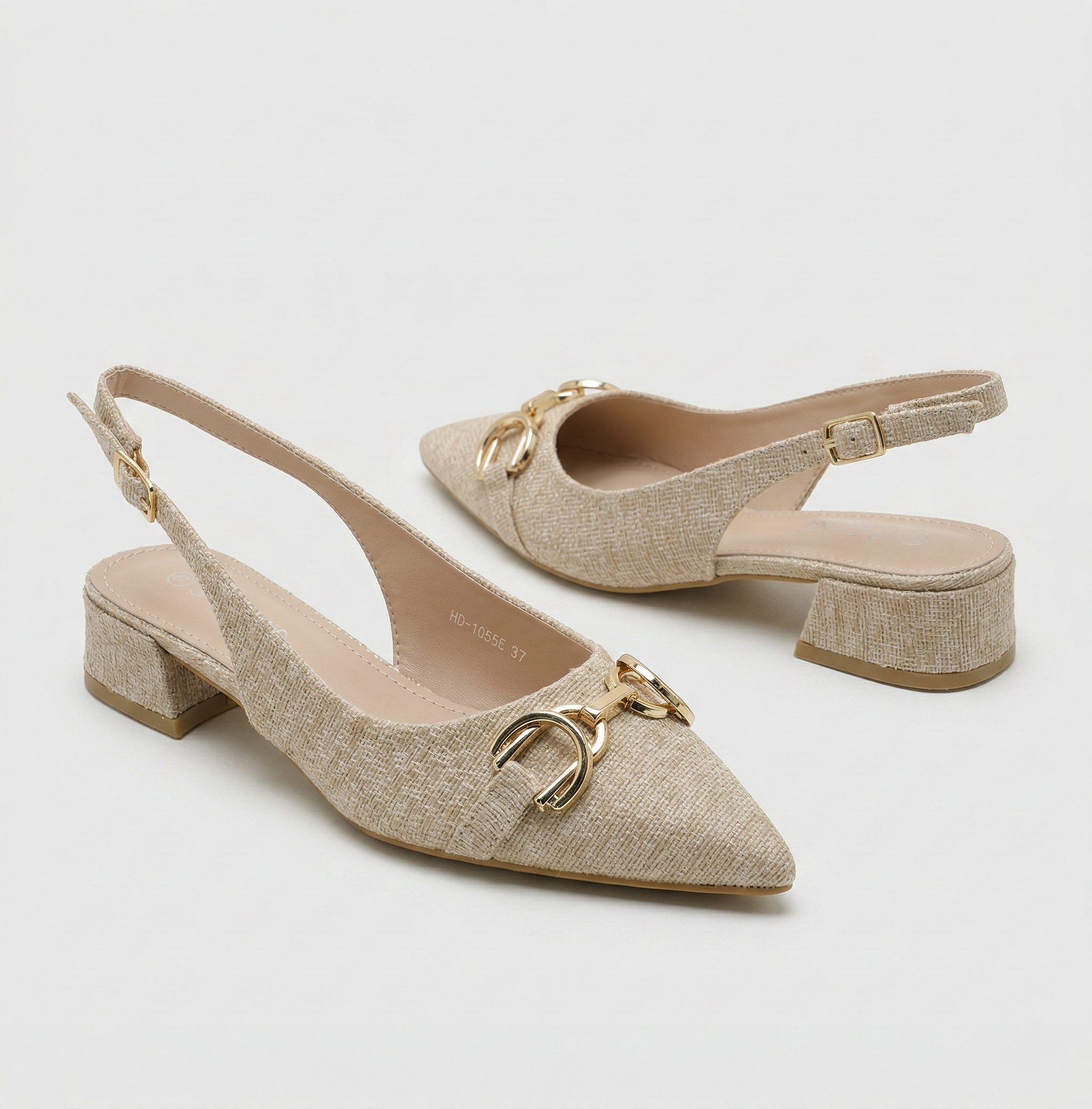 Escarpins Slingback à Mors Doré