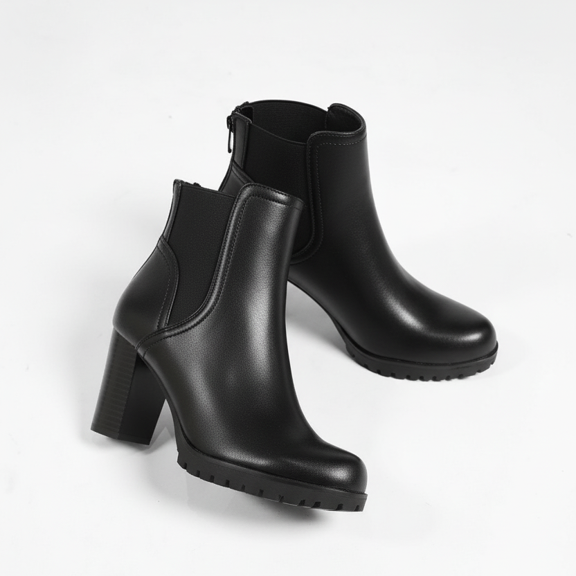 Demi bottes classiques avec tige en caoutchouc