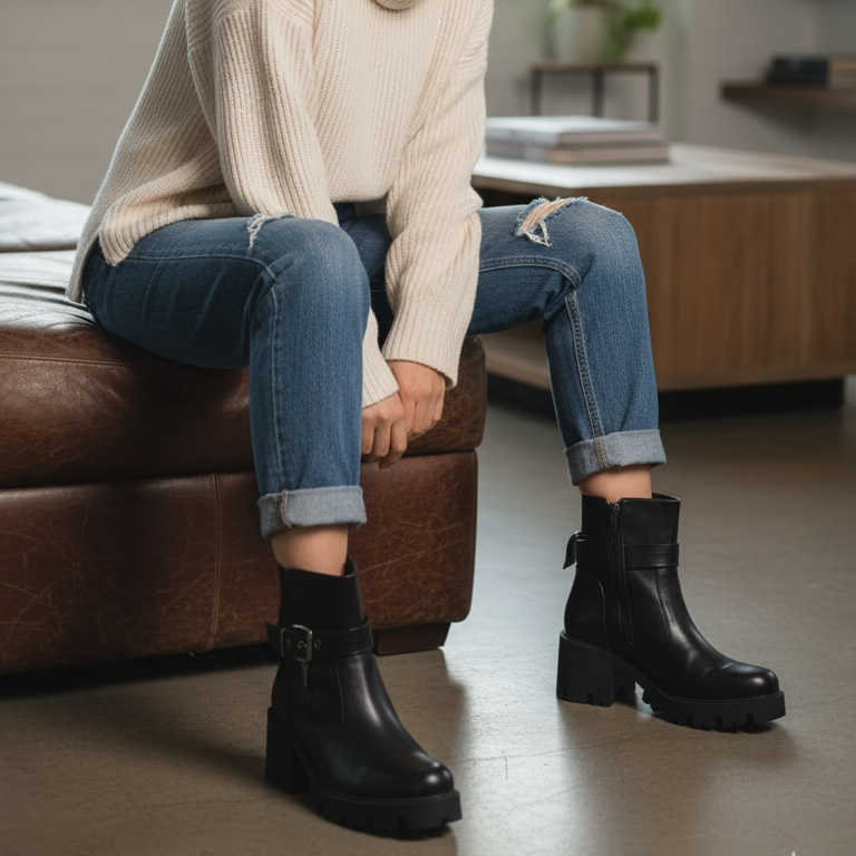 Demi botte femme à Talon haut