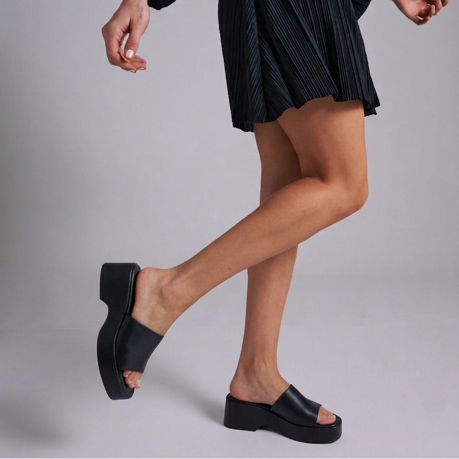 Sandales compensées femme à Plateforme à Bride Large