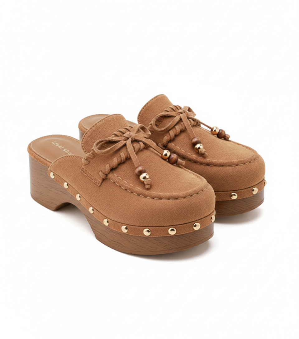 Mules Sabots Style Loafer en Daim