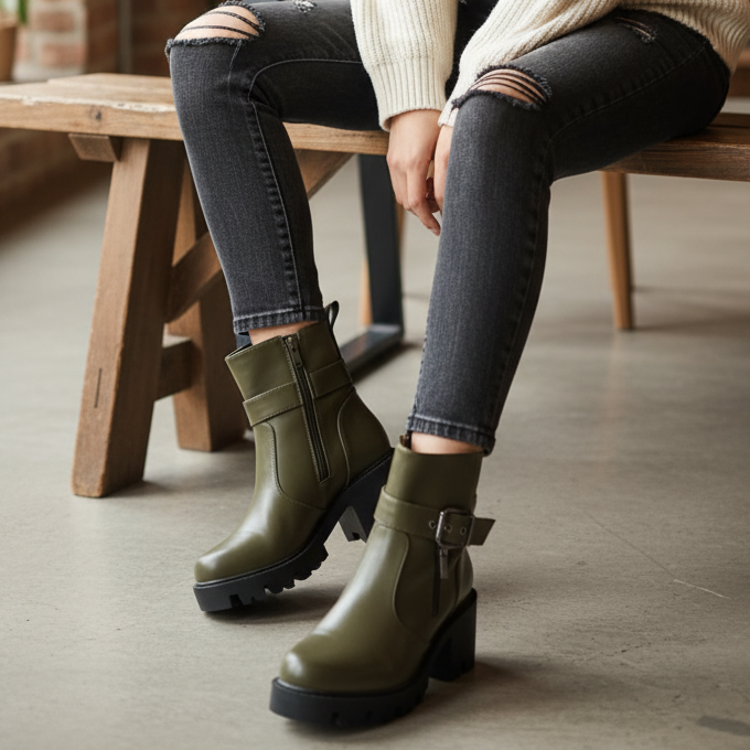 Demi botte femme à Talon haut