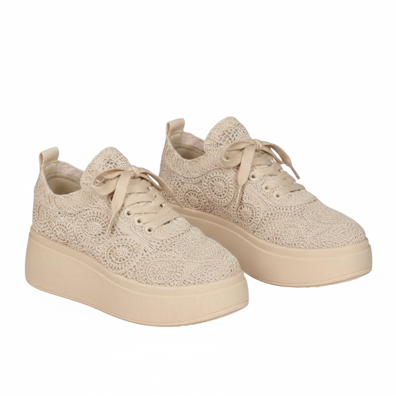 Baskets à plateforme en dentelle