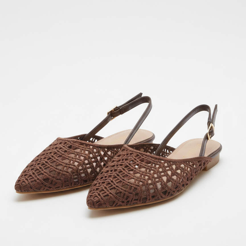 Ballerine slingback à bout pointu