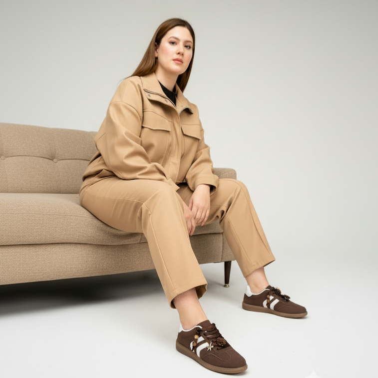 Baskets à empiècement fleurs