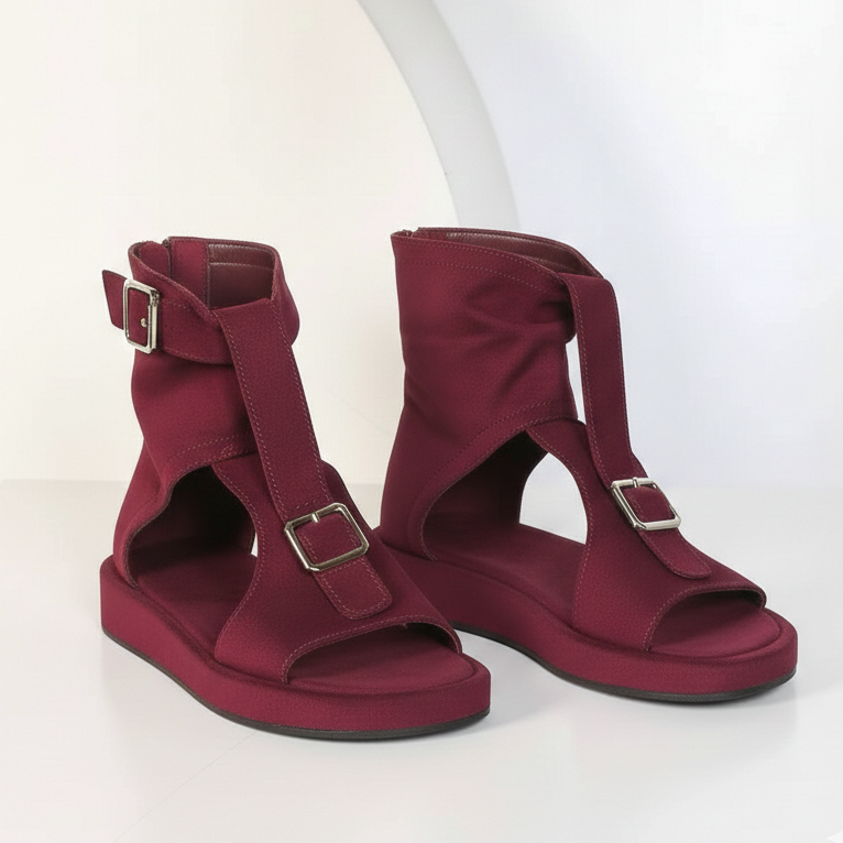 Sandales en daim avec une bride de cheville