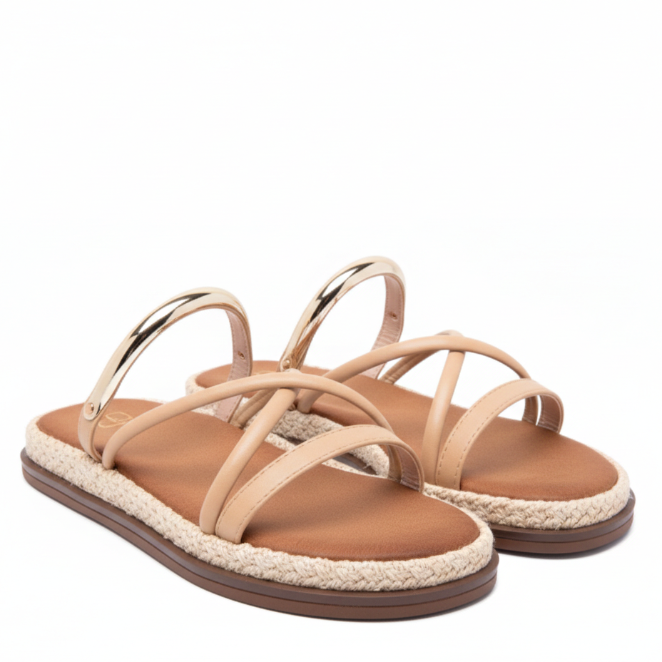 Sandales femme plates à brides fines croisées