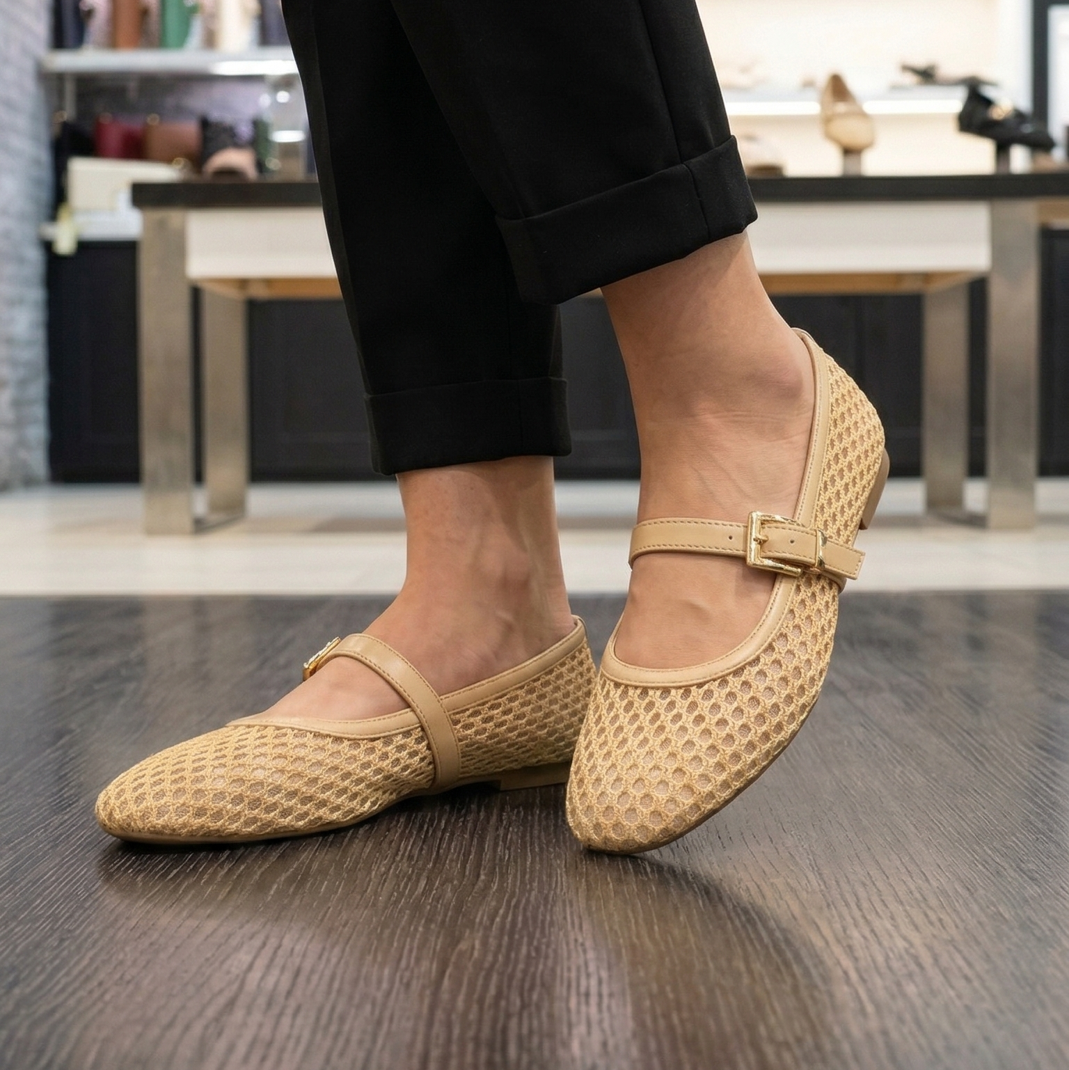 Ballerines Mary Jane en Résille