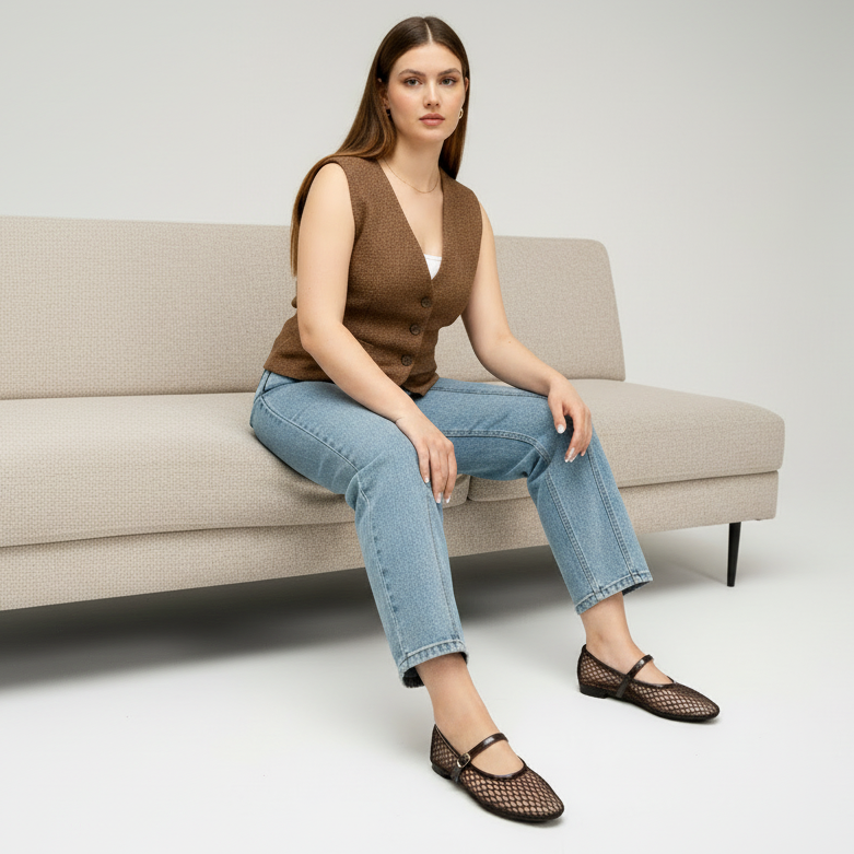 Ballerine ajourée en filet