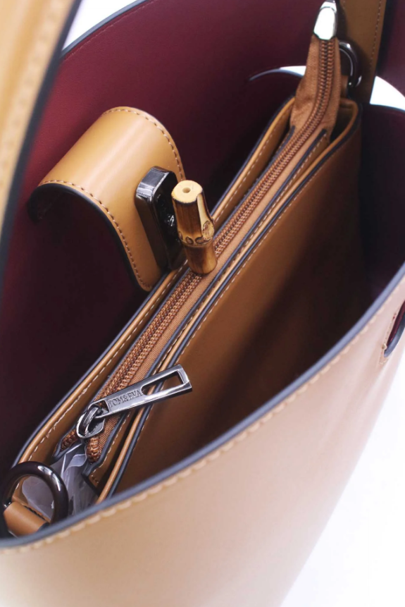 Sac Seau Double Porté Fermoir Bambou