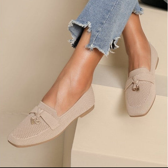 Mocassin femme en maille tissée