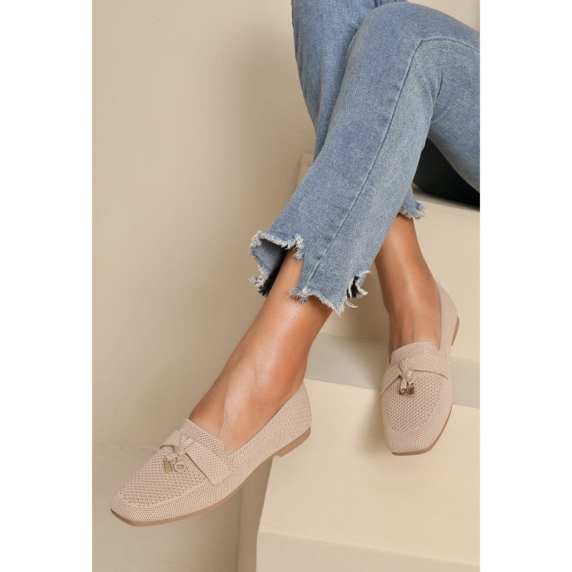 Mocassin femme en maille tissée