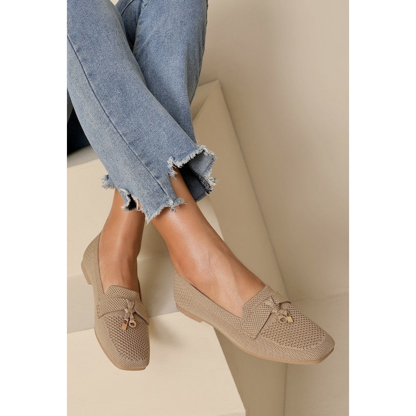 Mocassin femme en maille tissée