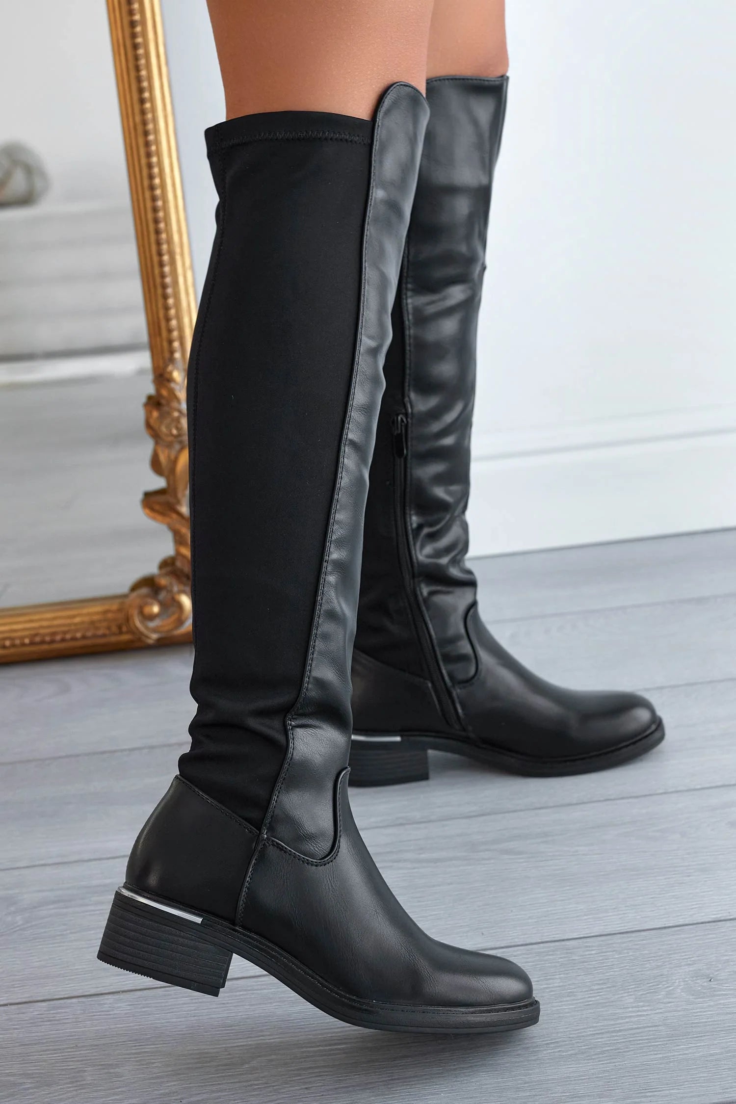 bottes cavalières bi-matières