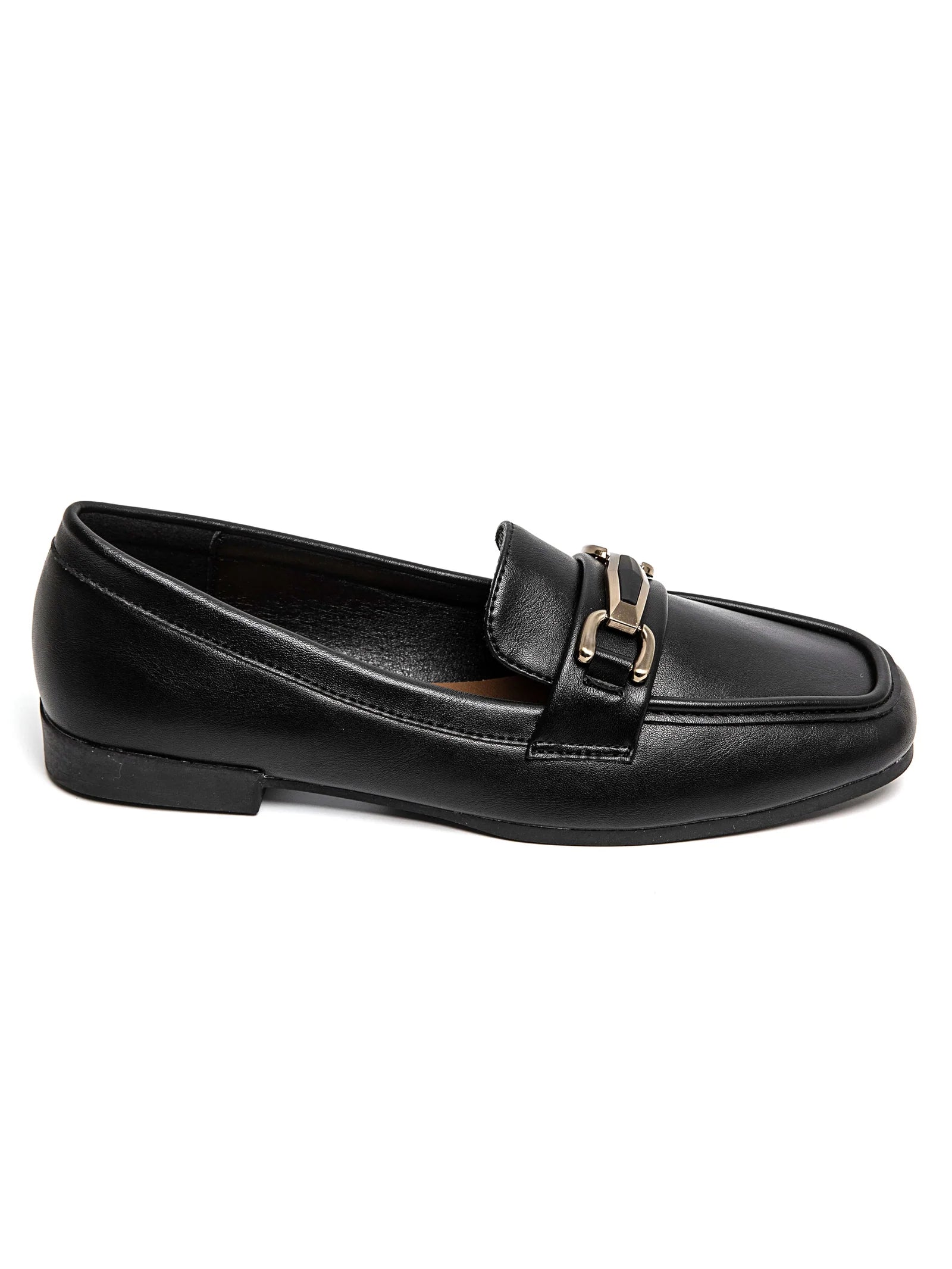 Mocassins en Simili Cuir avec Détail Métallique