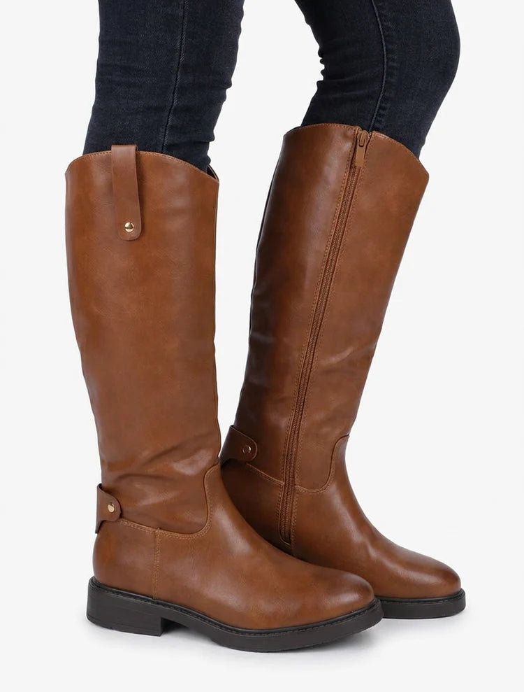 Bottes style cavalière en simili