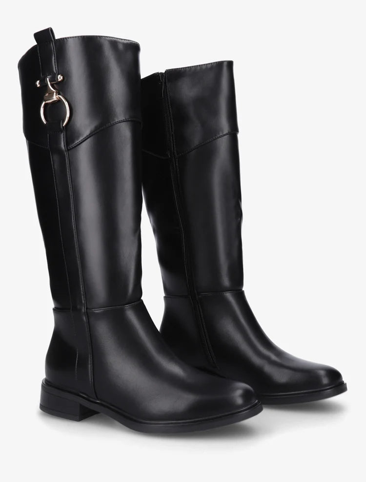 Bottes simili talon bloc empiècement métal
