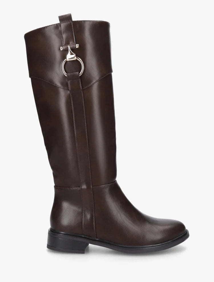 Bottes simili talon bloc empiècement métal