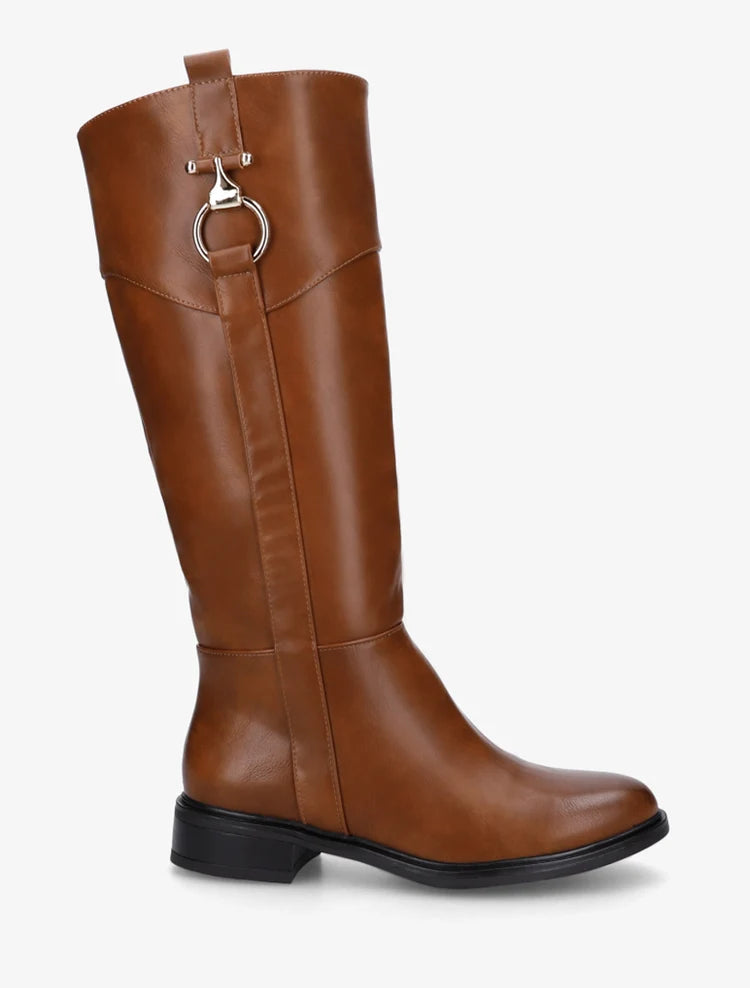 Bottes simili talon bloc empiècement métal