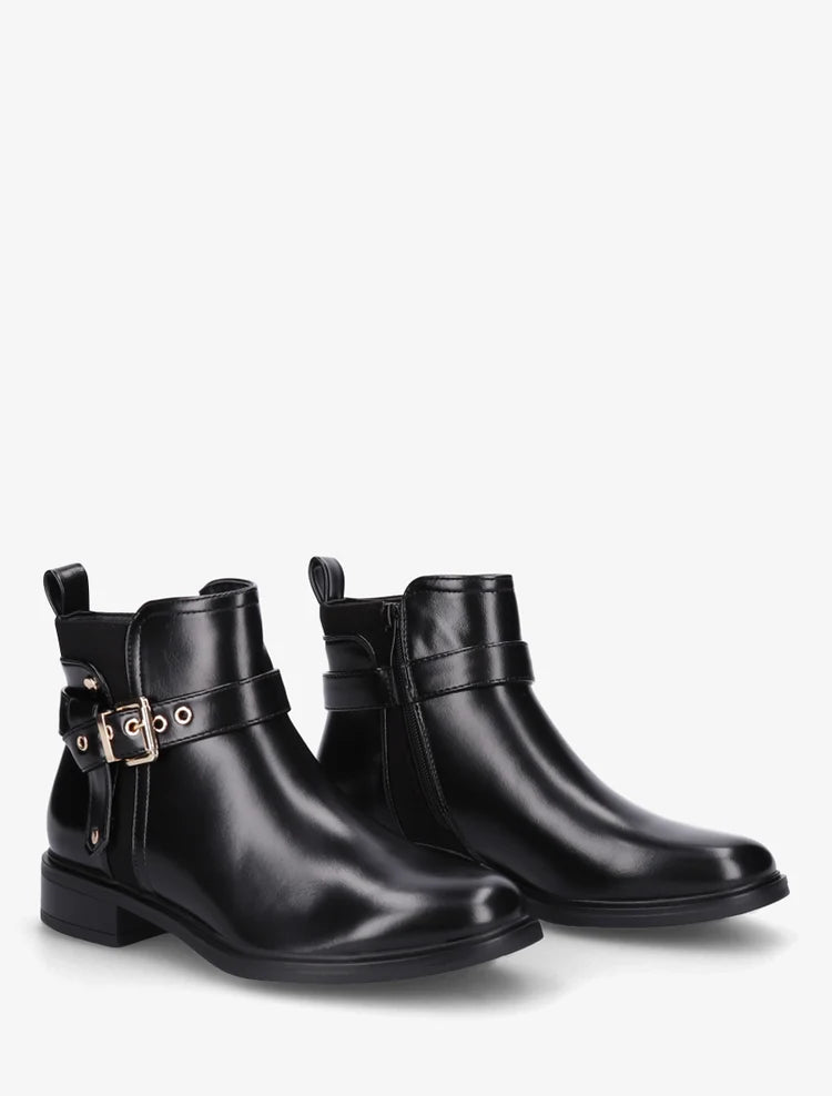 Bottines à talon bloc et boucle