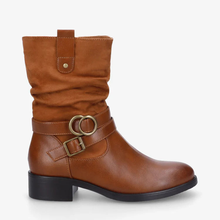 Demi bottes bimatière à ceinturon