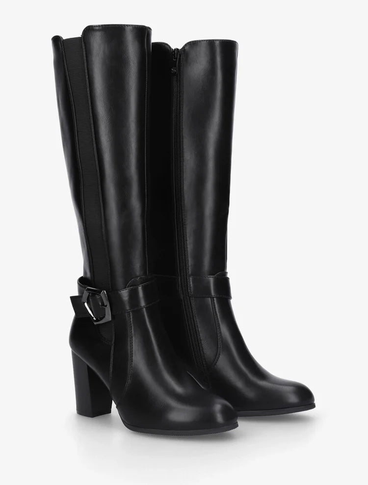 Bottes élastiquées à talon haut