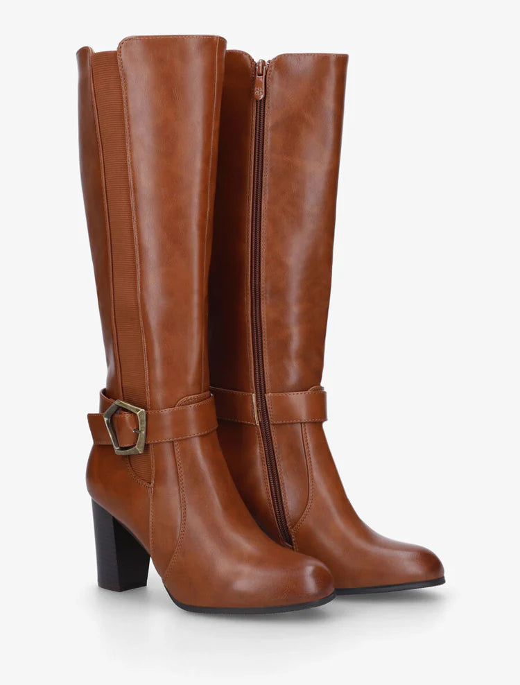 Bottes élastiquées à talon haut