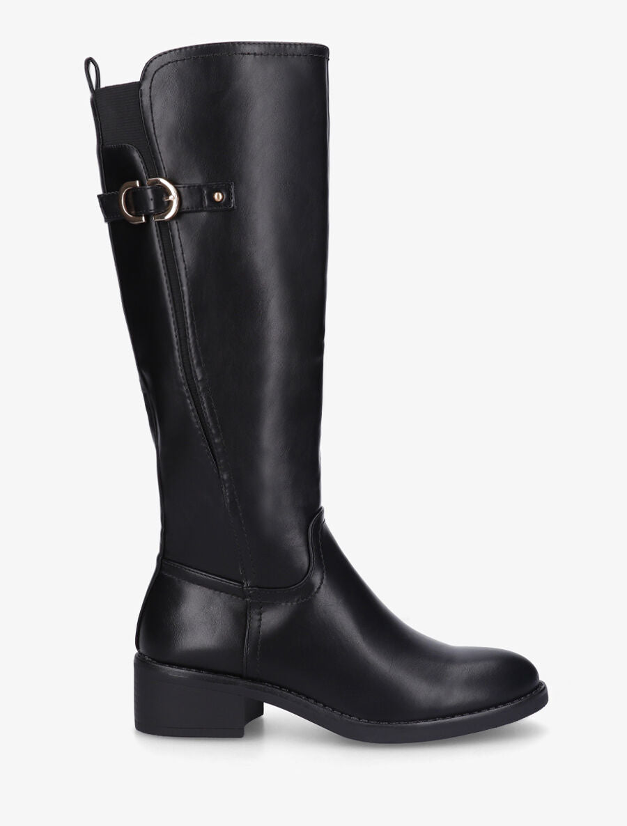 Bottes unies élastiquées à talon