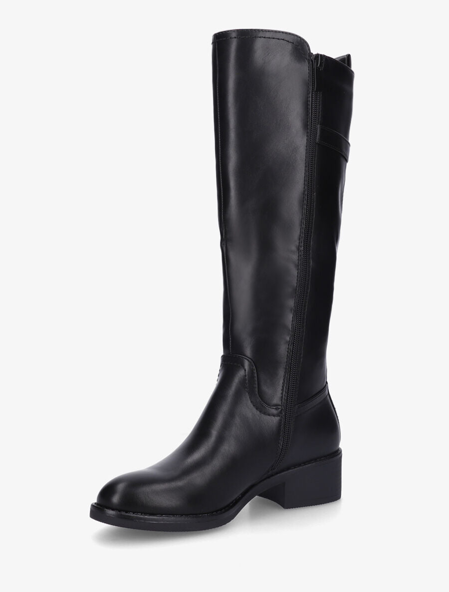 Bottes unies élastiquées à talon