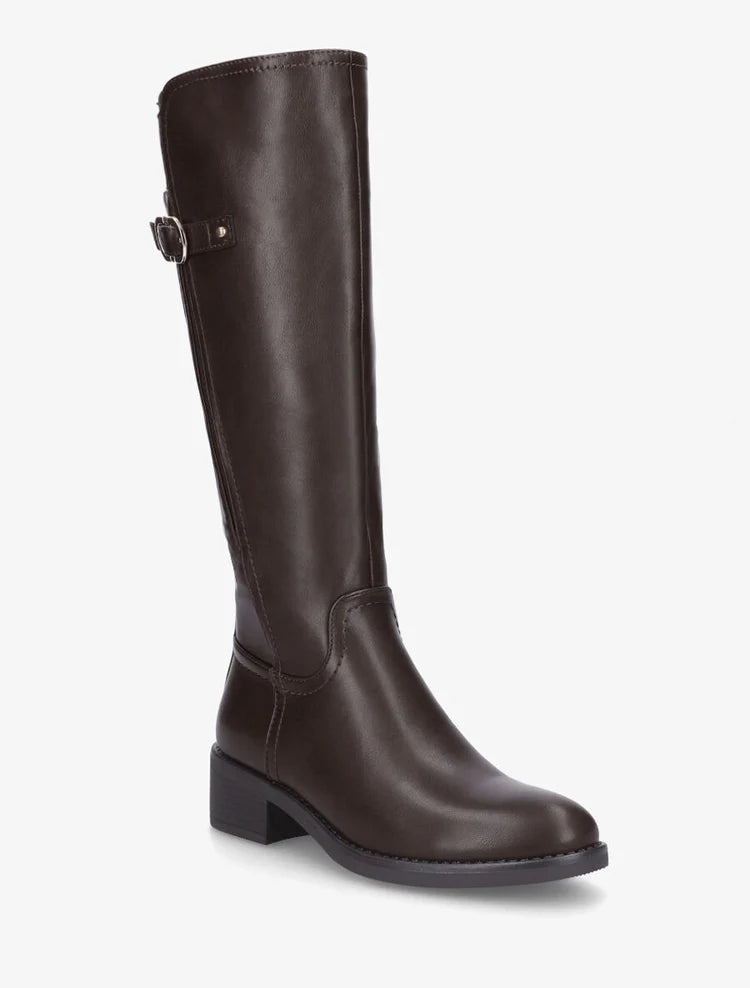 Bottes unies élastiquées à talon