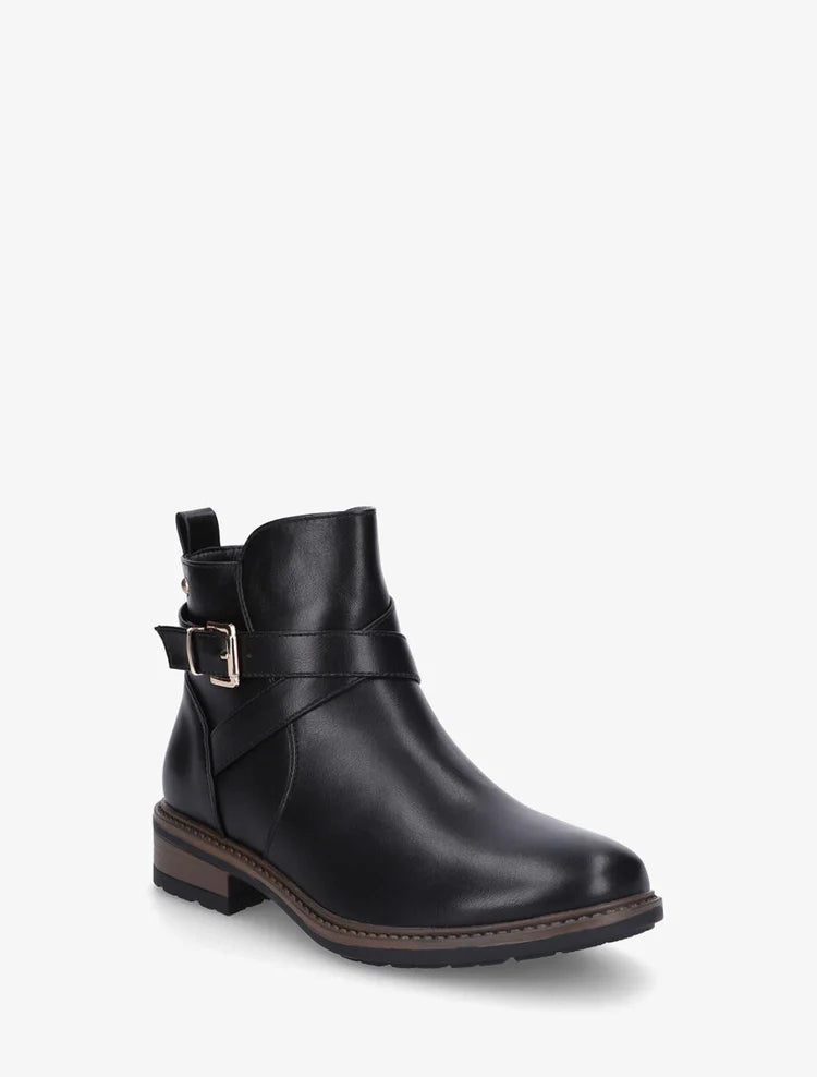 Bottines unies en simili Cuir