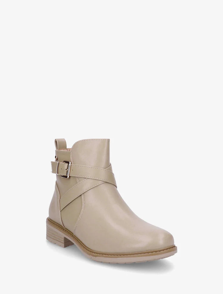 Bottines unies en simili Cuir