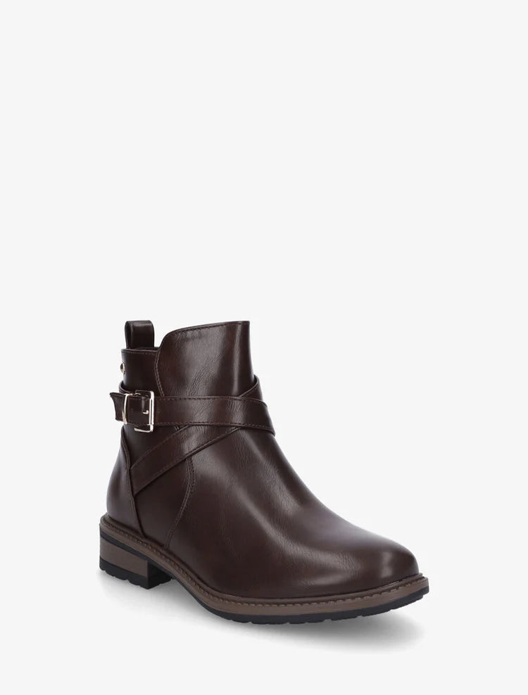 Bottines unies en simili Cuir
