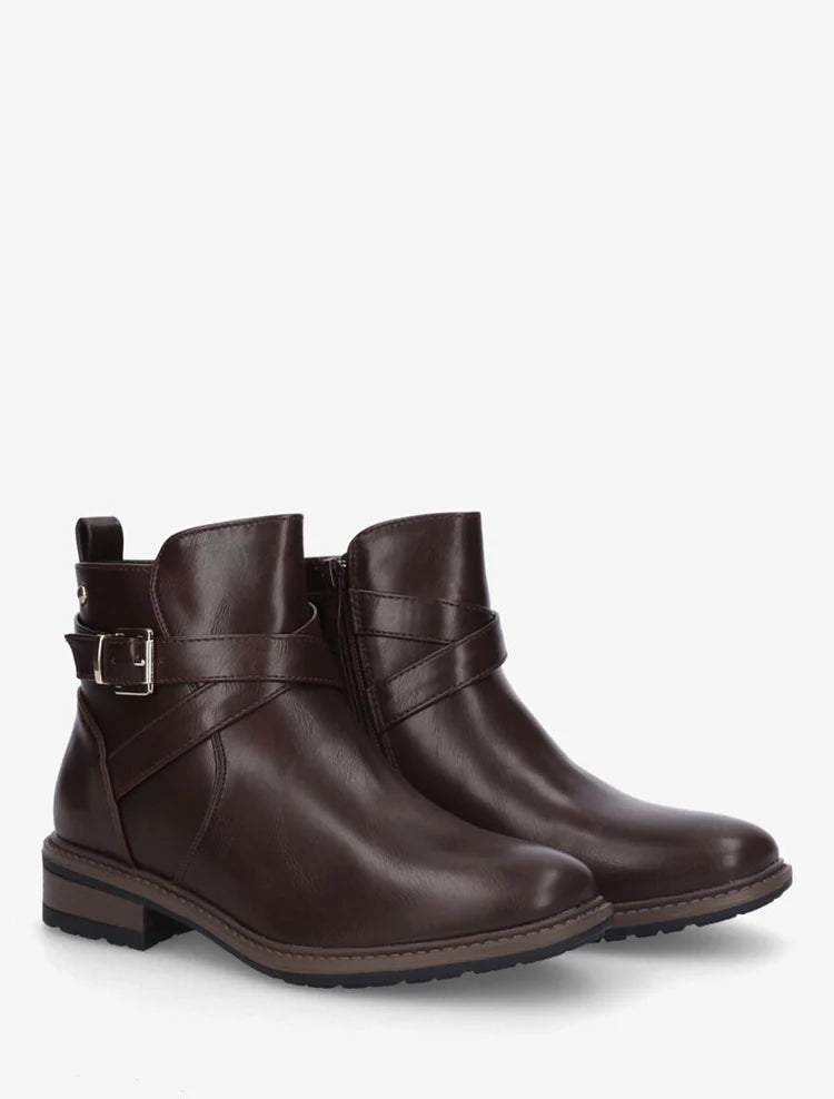 Bottines unies en simili Cuir