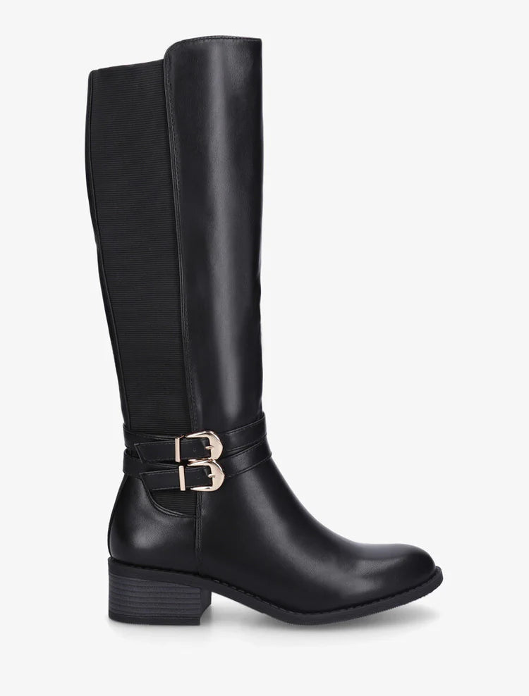 Bottes élastiquées unies à double sangles
