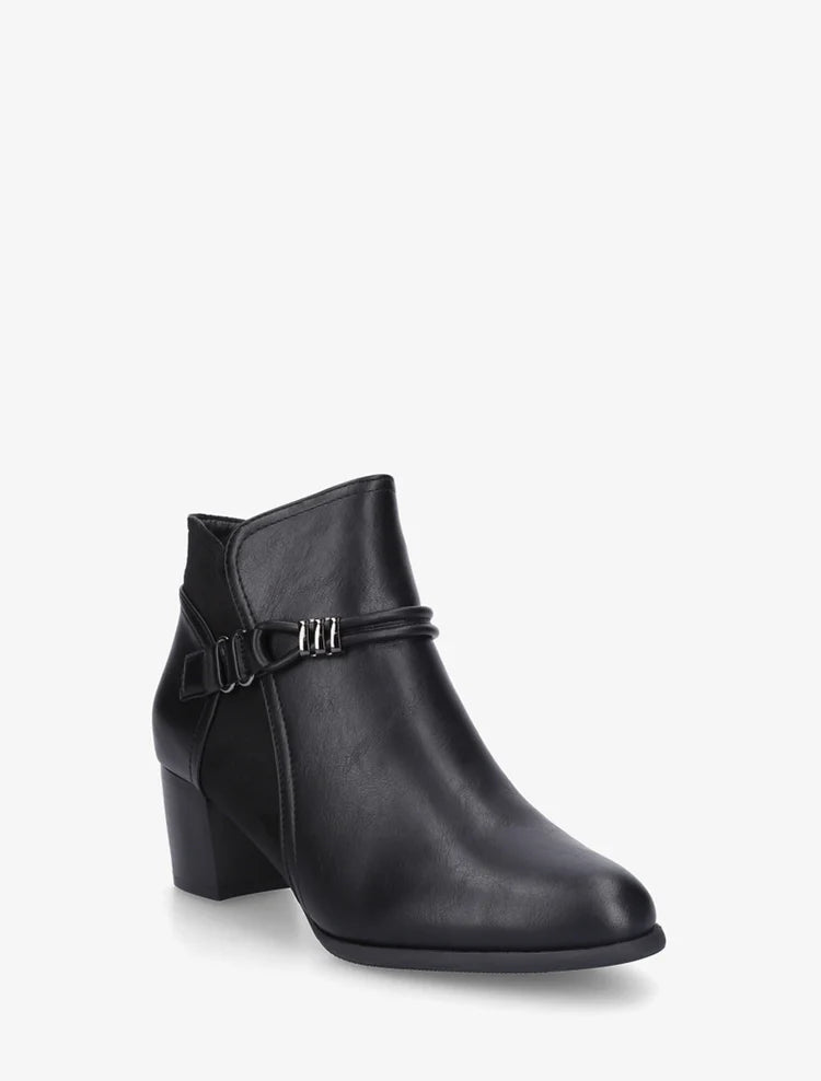 Demi bottes en simili et suédine à contrefort stylisé