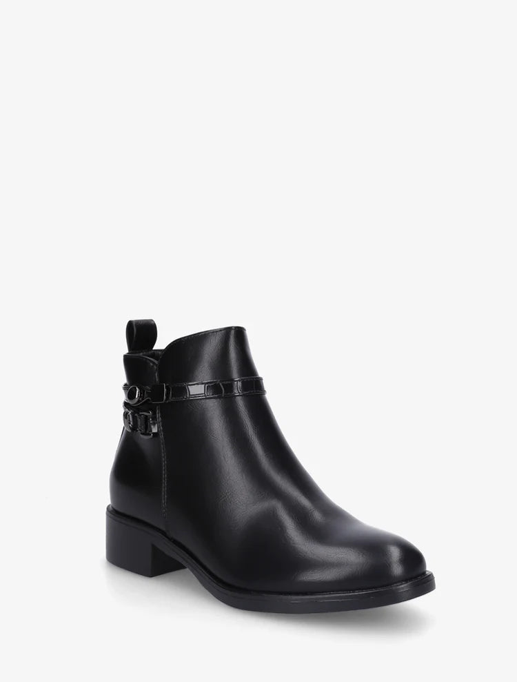 Bottines en simili à lannière imprimé croco