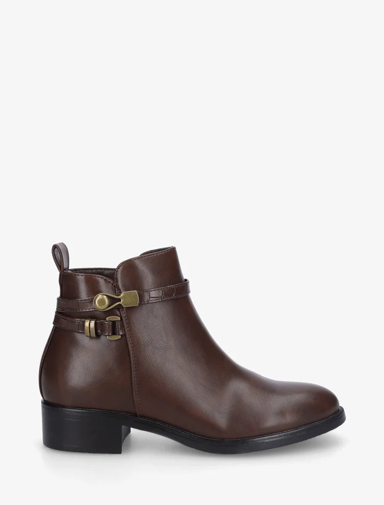 Bottines en simili à lannière imprimé croco